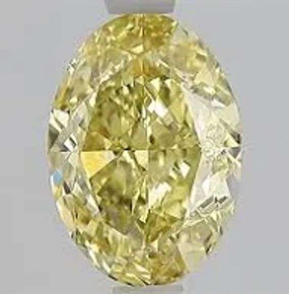 Superb 18KT White Gold 2.07 Carat Certified Fancy Intense Yellow Lab Diamond Ring