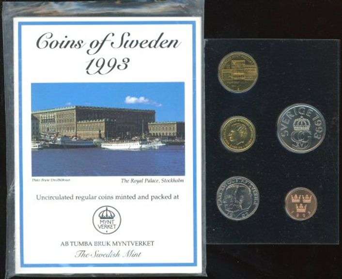 1993 Coins of Sweden Uncirculated Souvenir Set in Original Packaging