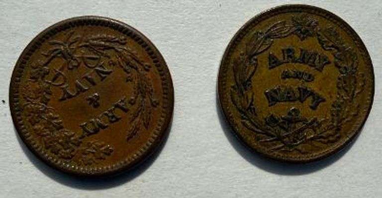 Two Army Navy CW Tokens