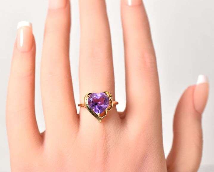 Meaningful 10K Yellow Gold Amethyst Gemstone Ring