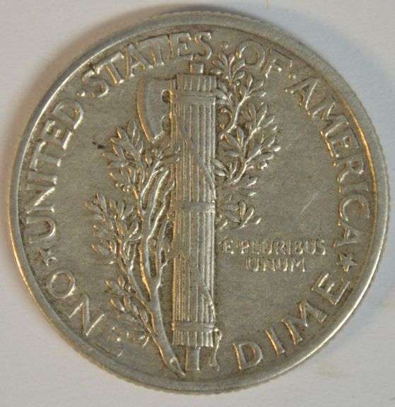 Very sharp 1942 over '1' Mercury Dime in AU