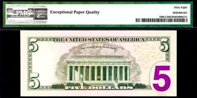 Superb Crisp 2013 $5 Note Philadelphia Repeater Serial # 08310831 PMG 68- Grade Rarity!