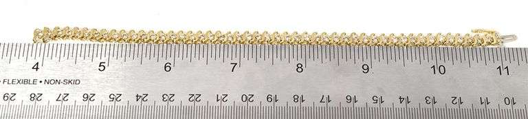 Brilliant 14K Yellow Gold Diamond Bracelet