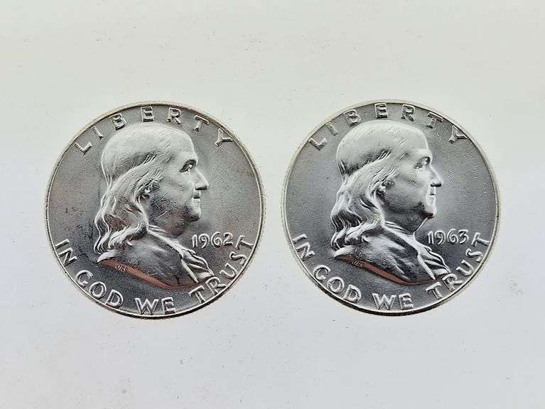 1962-D & 1963 Franklin Half Dollars, UNC