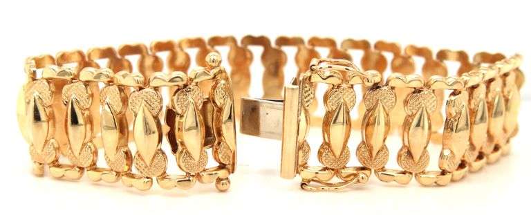 Wide, Italian Made 14K YG Bracelet