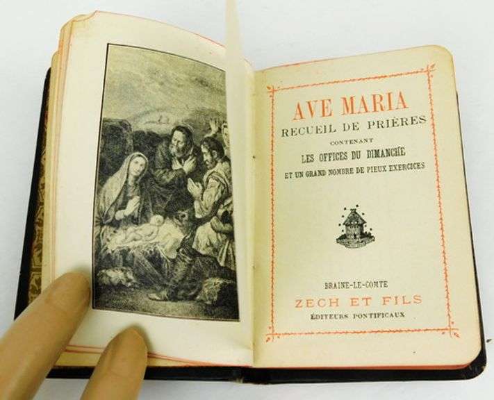 1913 Ave Maria French Leather Prayer Book
