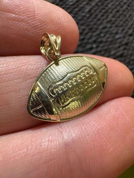 10k Yellow Gold Football Pendant