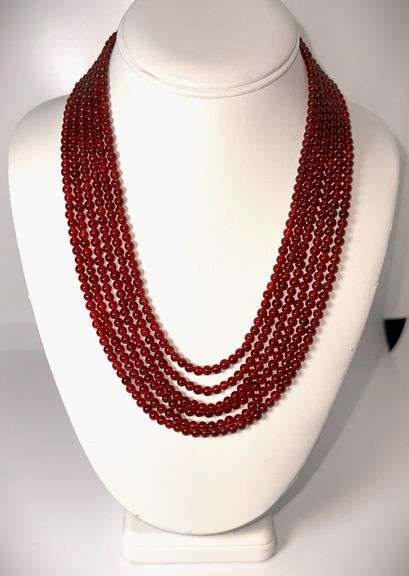 Beautiful Mined From The Earth 6 Strand 391 Cttw Natural Ruby  Necklace