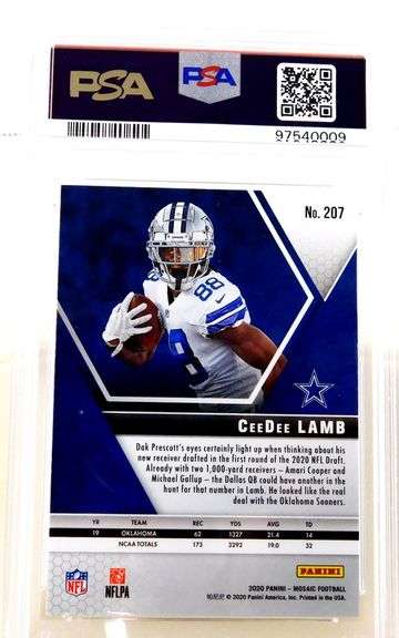 CeeDee Lamb 2020 Rookie Football Card, 10 Gem Mint