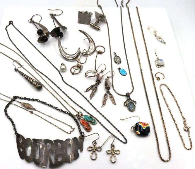 Big group lot of vintage 925 sterling silver mixed jewelry