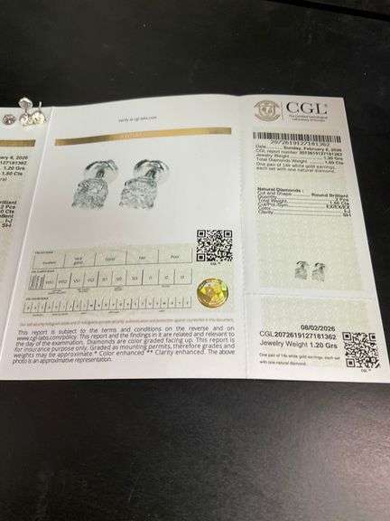 CERTIFIED BRAND NEW 14K WHITE GOLD DIAMOND STUDS