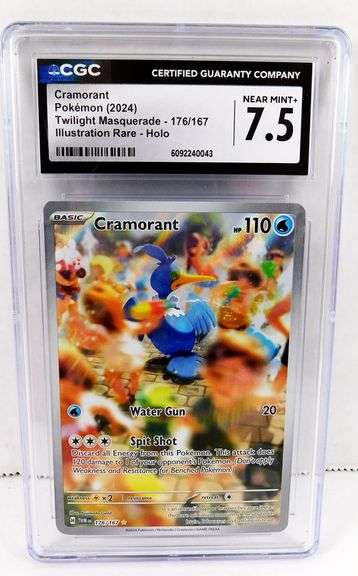 Pokémon 2024 Cramorant Illustration Holo Card, 7.5 NM