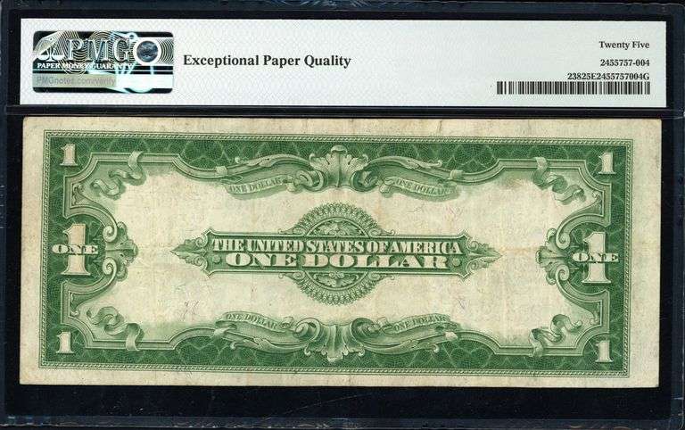 1923 $1 Silver Certificate “Horse Blanket” Fr. 238 Woods/White PMG 25 EPQ Very Fine