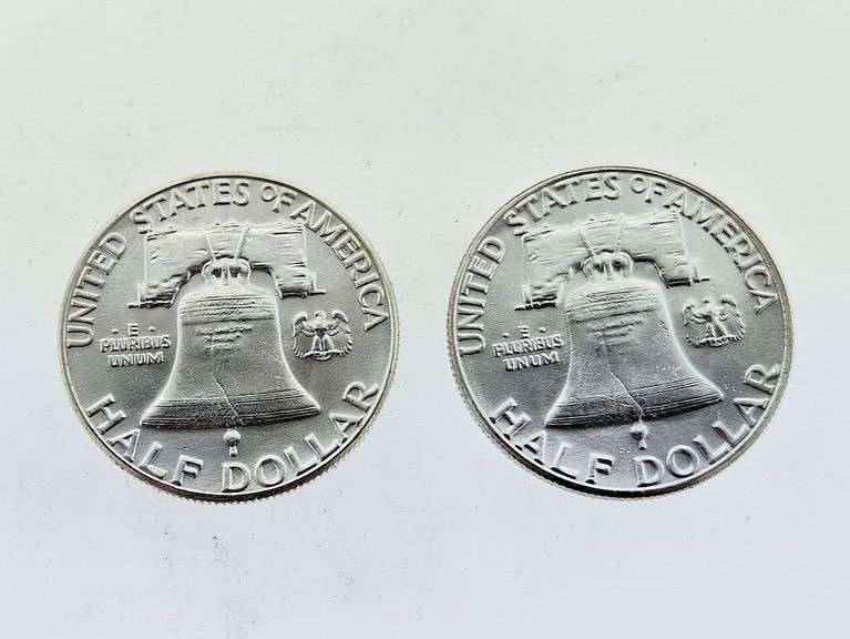(2) 1963 Franklin Silver Half Dollars, UNC