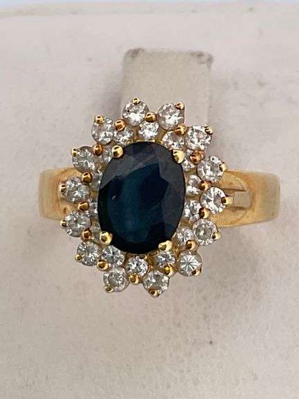 CERTIFIED 18K SAPPHIRE AND DIAMOND RING
