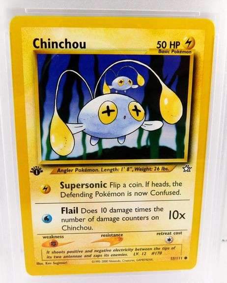 Pokémon 2000 Chinchou 1st Edition Card, 8 NM-MT