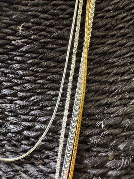 Sterling Silver Italian 925 Layered 4 Piece Chain Set 15", 20", 22", 30" (adjustable)