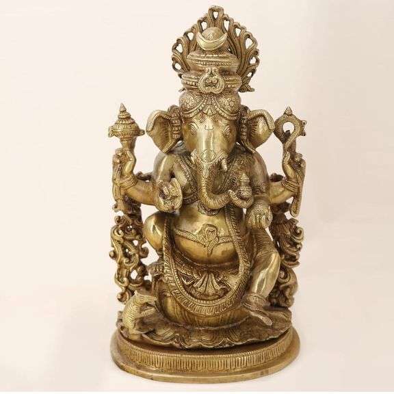 Large Brass Ganesh Giver of Blessings
