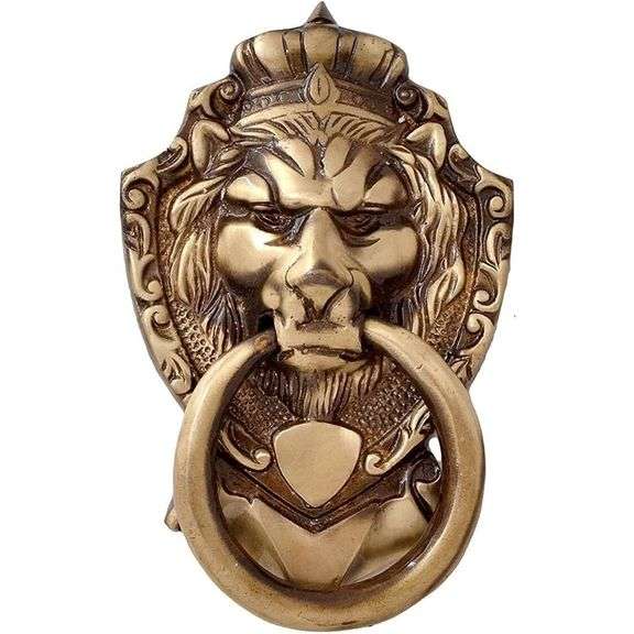 Victorian Brass Lion Head Door Knocker