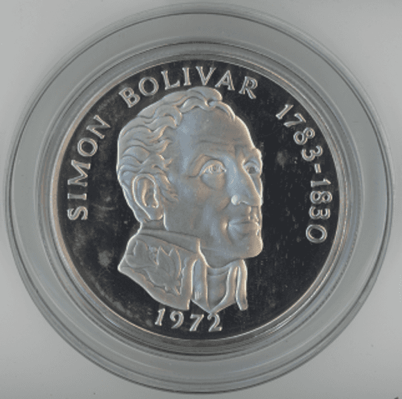 Gem Cameo Proof Large 1972 Panama 20 Balboas Silver Piece. Box/COA