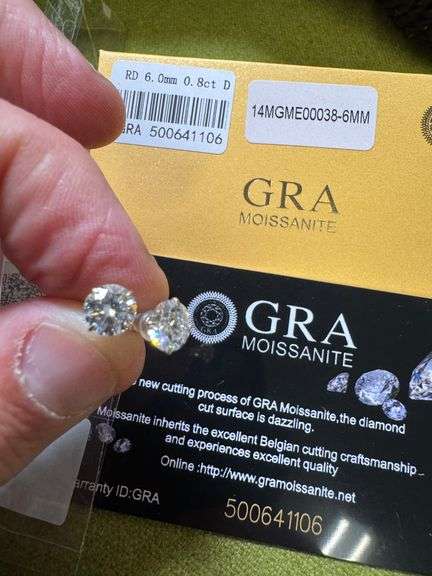 14k Yellow Gold Round 6mm Moissanite Stud Screw Back Earrings