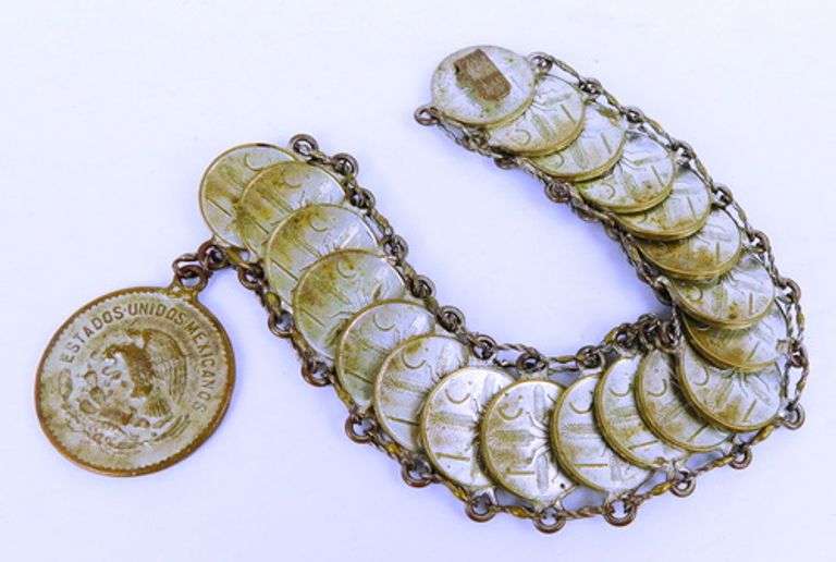 Vintage Mexican Coin Bracelet