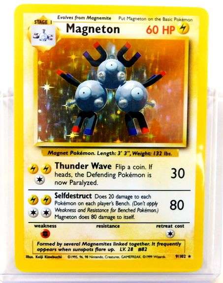 Pokemon 1991 Magneton Stage 1 Holo Card
