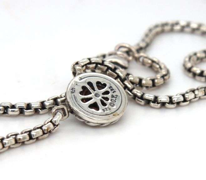 David Yurman black onyx cookie pendant on chain