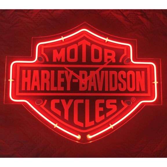 Harley-Davidson Neon Clock