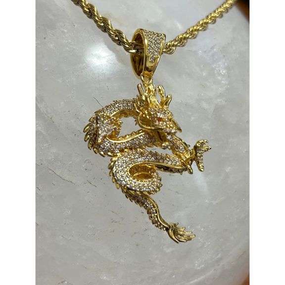Dragon Pendant 18K Gold-Plated Necklace