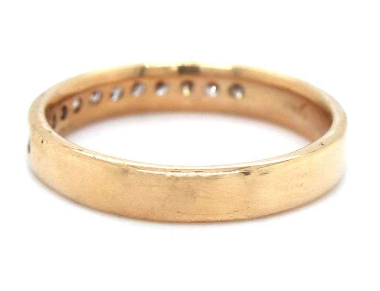 Useful 14K Yellow Gold Channel Set Diamond Band