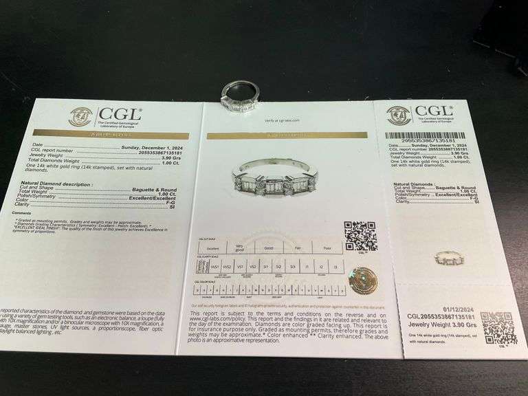 CERTIFIED BRAND NEW 14K WHITE GOLD DIAMOND BAND