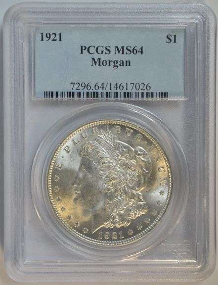 1921 Morgan Silver Dollar $1 in PCGS Holder MS64