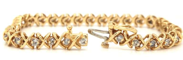 Sparkling 14K YG Diamond Bracelet