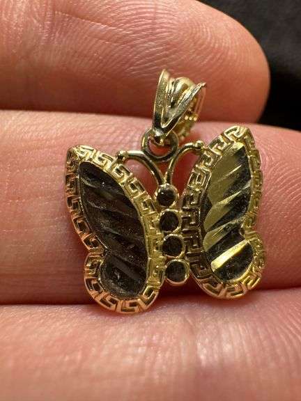 10k Yellow Gold Butterfly Pendant