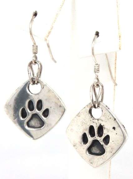 925 Sterling silver Puppy print earrings