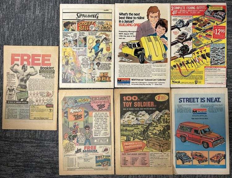 Vintage Comic Book & Comic Page Lot – Marvel/DC Bronze Age (Invaders #19, Superman Action, Iron Fist