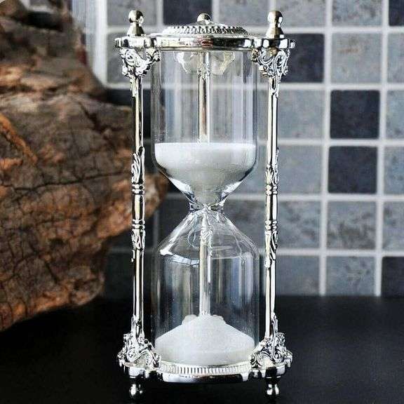 Hourglass Sand Timer with Metal Frame