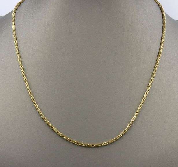 Practical 18K YG Wheat Link Necklace