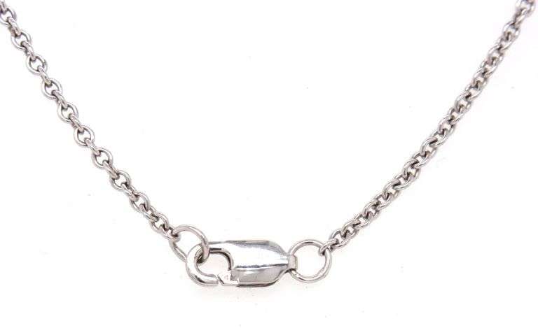 Stylish 14K WG Cable Link Necklace with Diamond Rondels