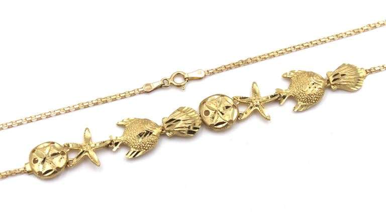 Nice 14K YG Seashore Themed Necklace
