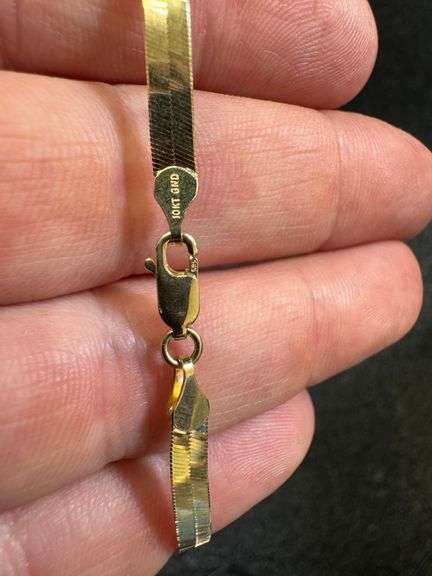 10K Yellow Gold 4mm Herringbone 7" Bracelet