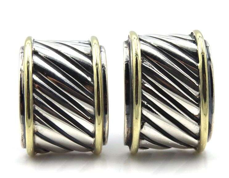 David Yurman 2 tone Cigar earrings