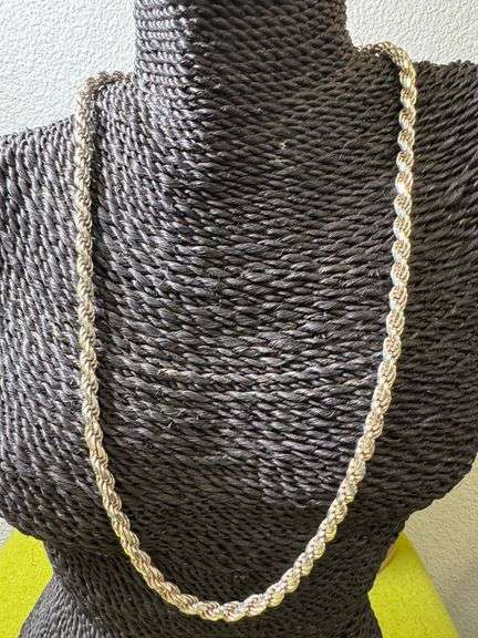 Sterling Silver 925 6mm Diamond Cut Rope Chain 24" Necklace