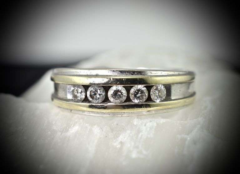 Estate Man's 14K Ring with Diamonds