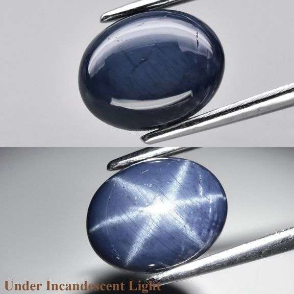 Strong patterned! 9x7mm! 2.18ct Star Sapphire!