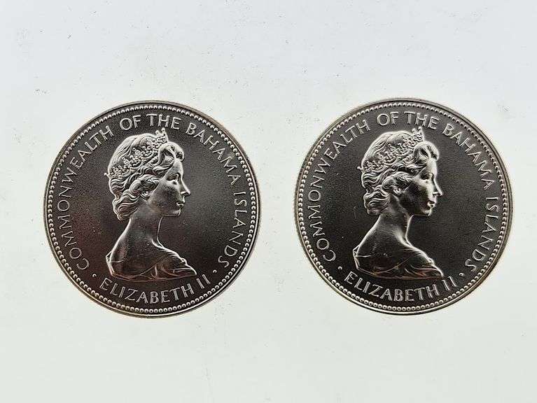 (Lot Of 2) 1971 Silver Dollars, Bahama Islands
