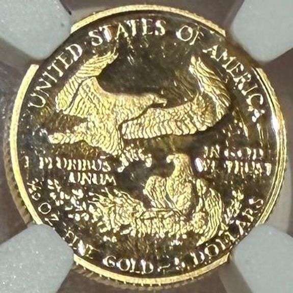 1990 P Gold Proof Ultra Cameo $5 Everhart Signedhart