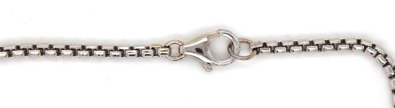 14kt White gold box link bracelet