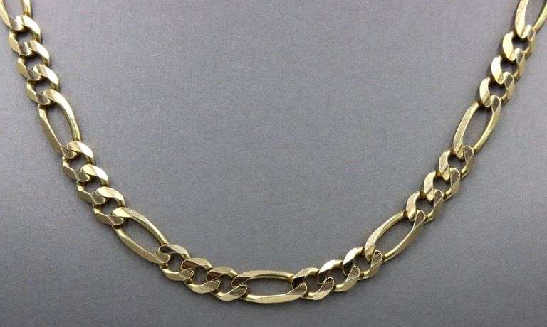 In Demand, Sturdy 14K YG 20" Figaro Necklace